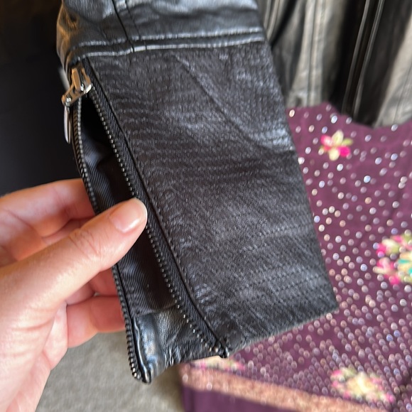 Black leather Bernardo jacket in size 6 - Picture 3 of 6